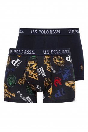 U.S. POLO ASSN. 2Pack boxerky 80476 tm.modrá, celopotisk 